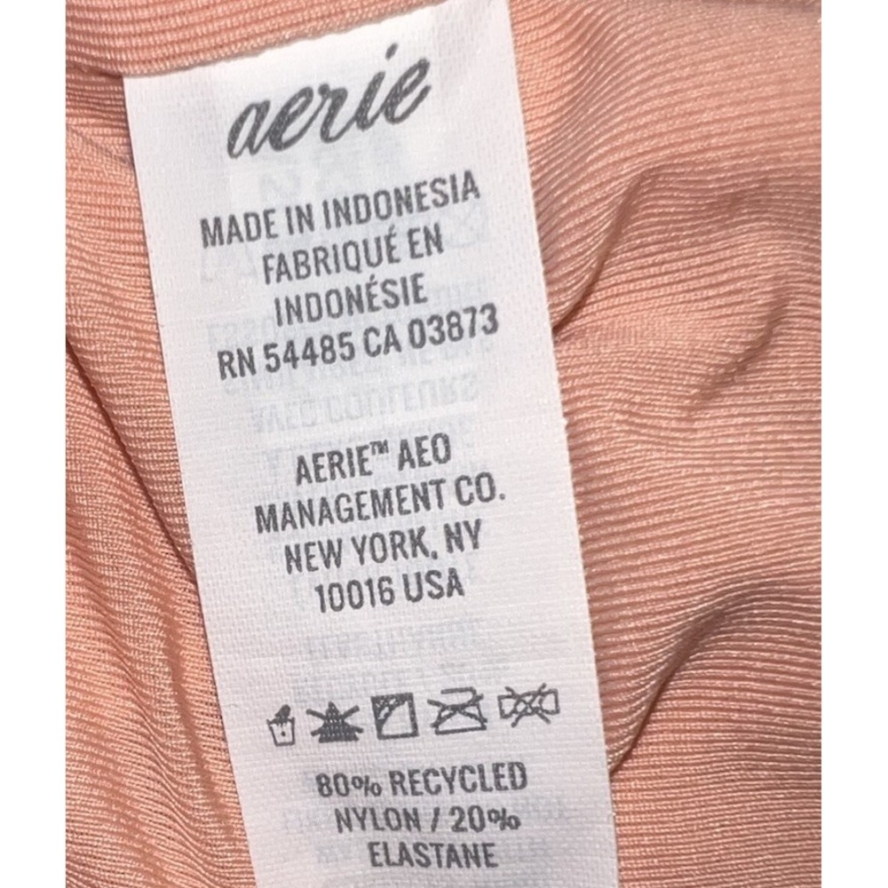 Aerie Scoop Orange Handkerchief Bikini Top Adjustable Padded Recycled Size L - Picture 9 of 9